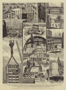 De verhuizing van Jumbo, II, de schuitreis naar Millwall door Alfred Chantrey Corbould
